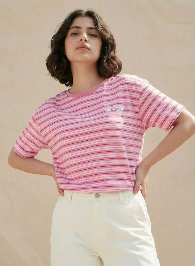 لي كوبر Lee Cooper Cotton T-shirt with Logo Print